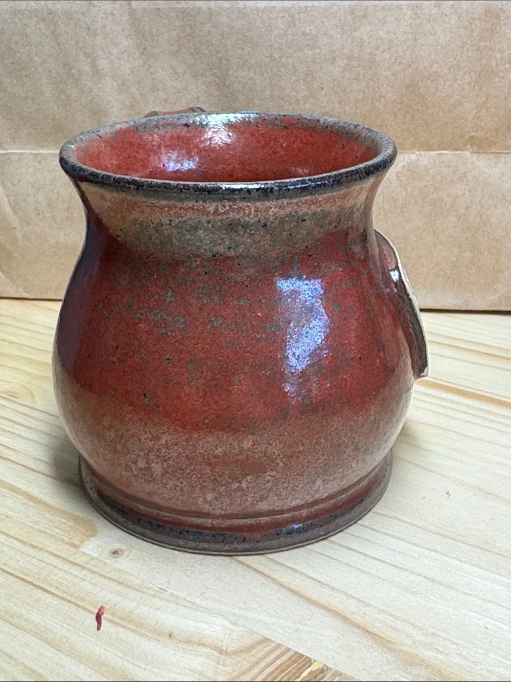 Buffalo David Bitton Red and Brown Ceramic Coffee Mug